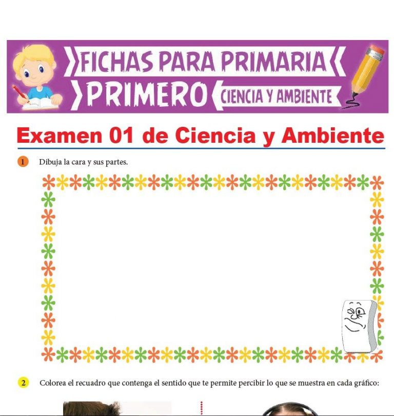 Exámen de Ciencia y Ambiente para Primer Grado de Primaria