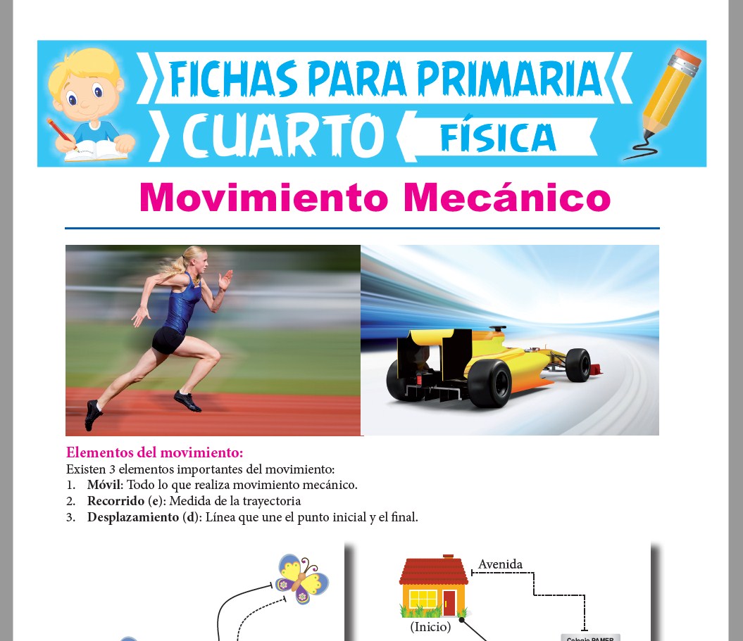 Ficha de Introducción al Movimiento Mecánico para Cuarto Grado de Primaria