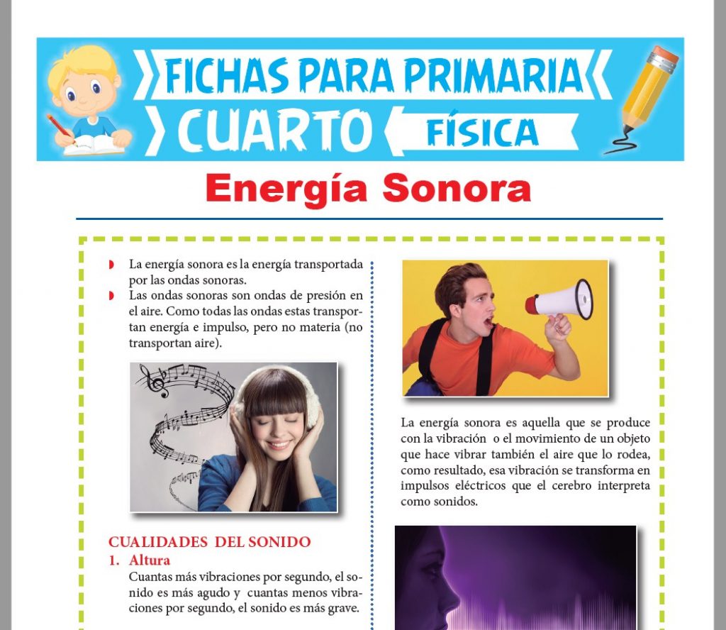 La Energía Sonora para Cuarto de Primaria Actividades Educativas