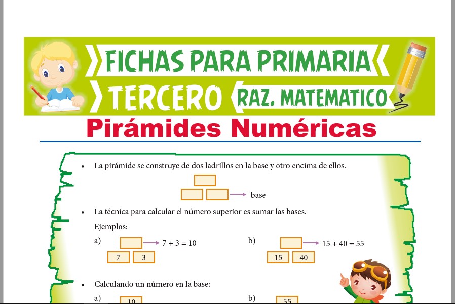 Ficha de Pirámides Numéricas para Tercer Grado de Primaria