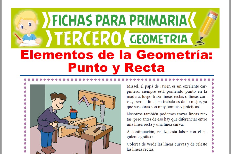 Ficha de Elementos de la Geometría para Tercer Grado de Primaria