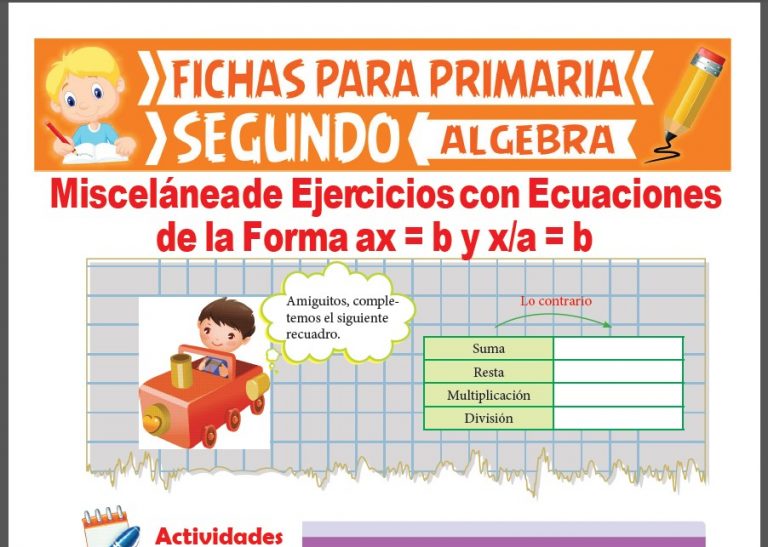 Actividades de Álgebra para Segundo Grado de Primaria | – 2022