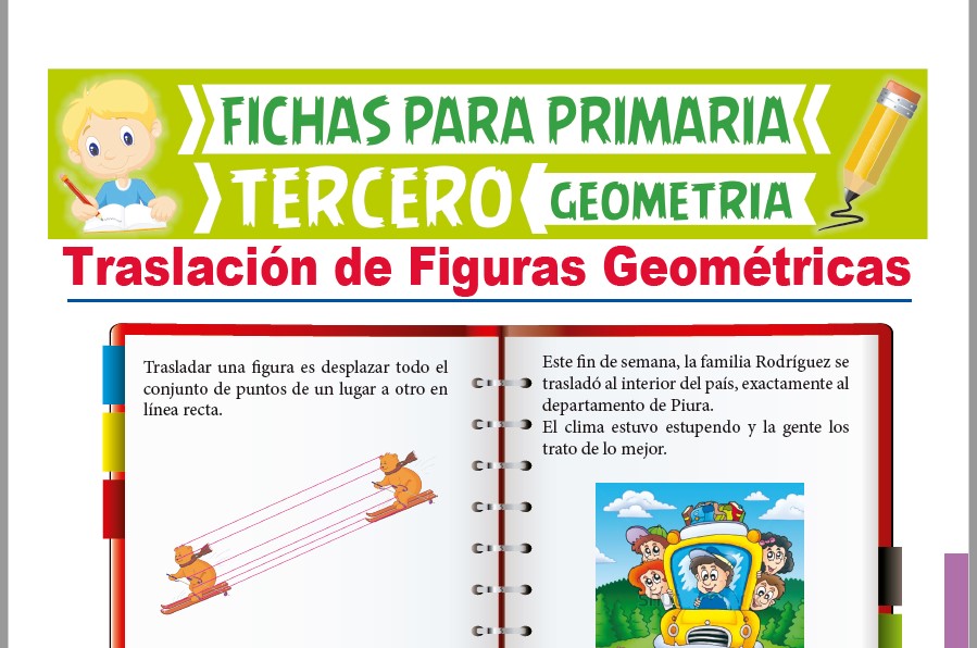 Ficha de Traslación de Figuras Geométricas para Tercer Grado de Primaria