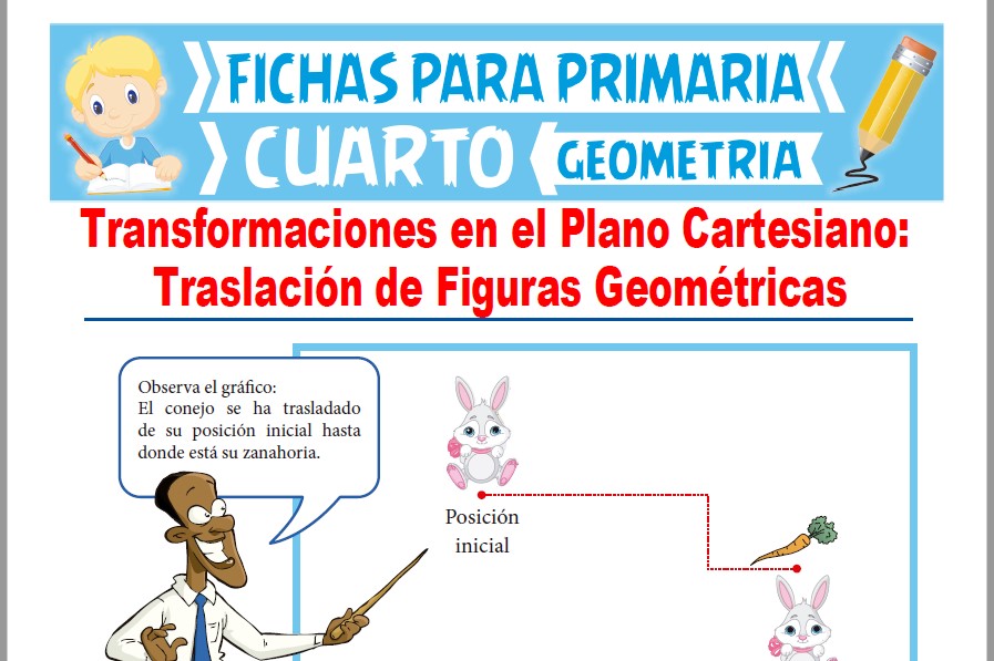 Ficha de Trasladando Figuras Geométricas en el Plano Cartesiano para Cuarto Grado de Primaria