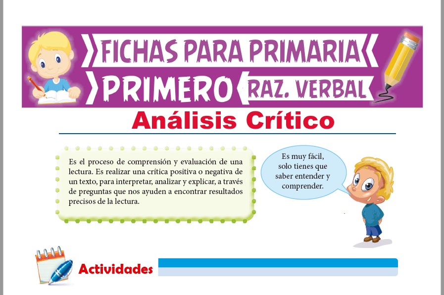 Ficha de Análisis Crítico para Primer Grado de Primaria