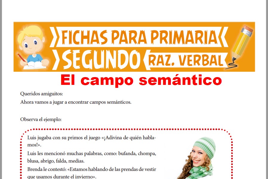 Ficha de El Campo Semántico para Segundo Grado de Primaria