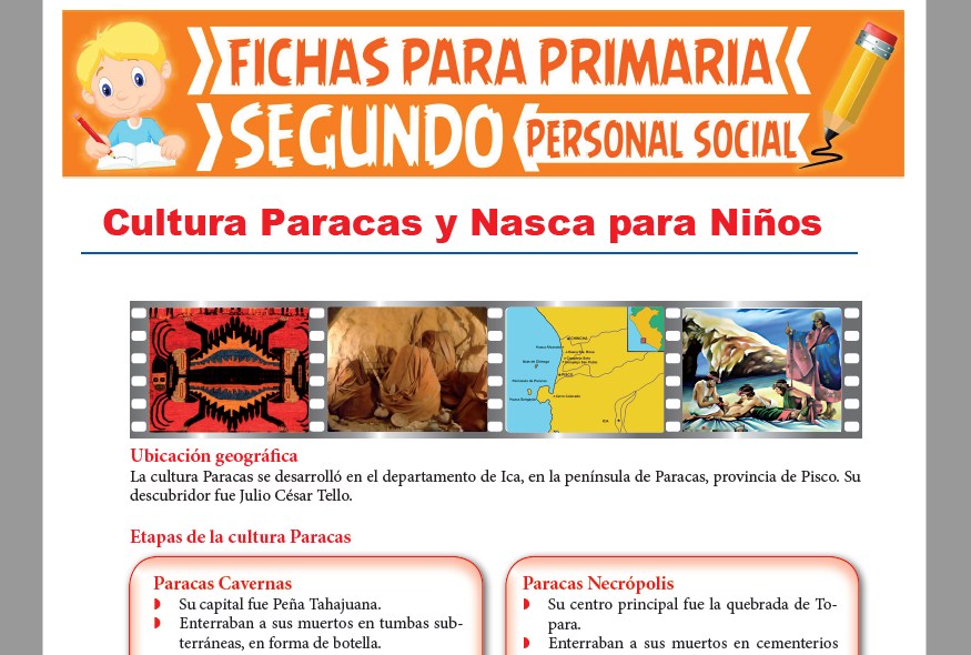 Ficha de Culturas Paracas y Nasca para Niños para Segundo Grado de Primaria
