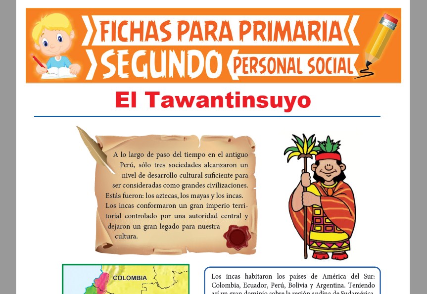 Ficha de El Tawantinsuyo para Niños para Segundo Grado de Primaria