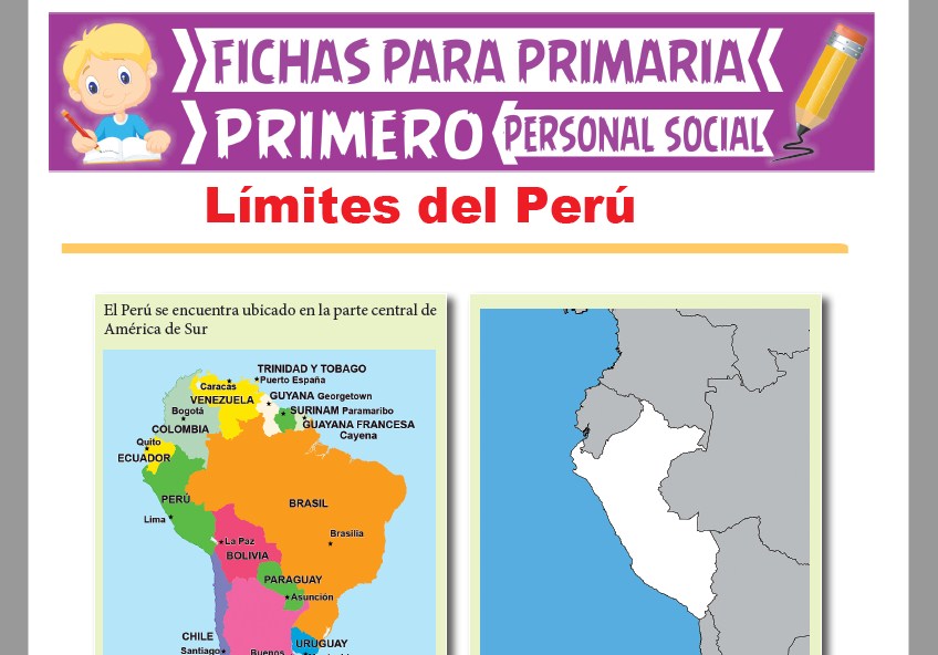 Ficha de Límites del Perú para Primer Grado de Primaria