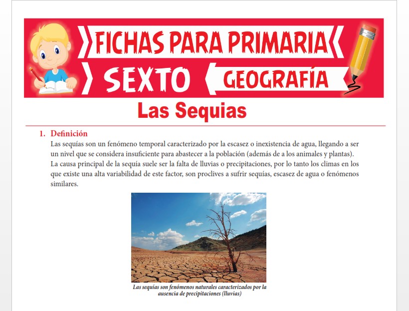 Ficha de Las Sequías para Sexto Grado de Primaria