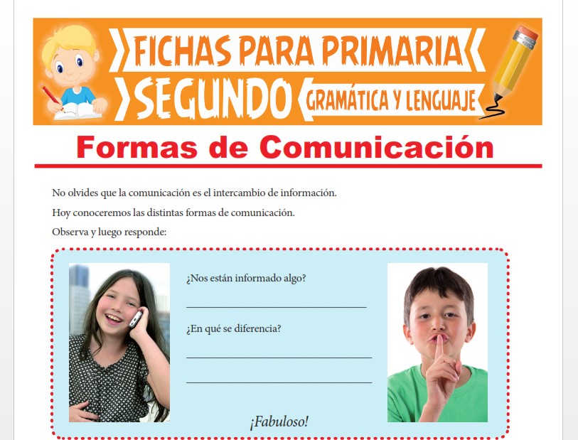 Ficha de Formas de Comunicación para Segundo Grado de Primaria