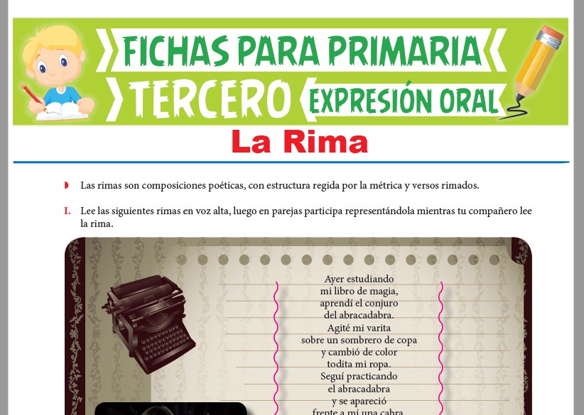 Ficha de La Rima para Tercer Grado de Primaria