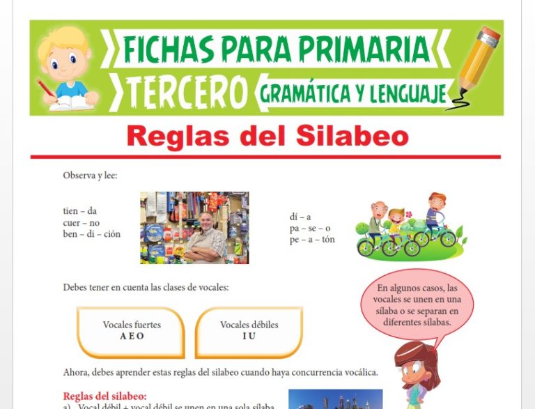Reglas del Silabeo para Tercer Grado de Primaria 2022